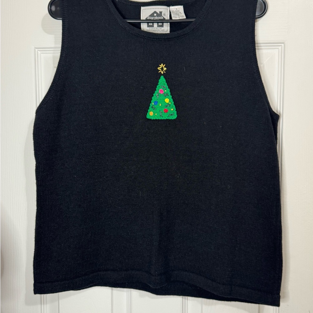 Christmas Sweater with Knit Tree by Storybook Knits